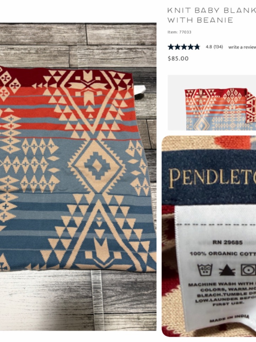 Pendleton Knit Baby Blanket Canyonlands Desert Pattern Aztec Southwestern
